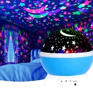 PROJEKTOR KOSMOS GWIAZDY OBROTOWY 360 STOPNI AKUMULATOR PREZENT DLA DZIECI