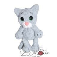 Kotek szydełkowy 25 cm – maskotka handmade | bezpieczne oczka | prezent per