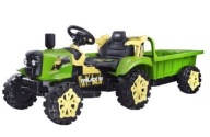 Traktor na Akumulator dla dzieci z Przyczepą Pilot LED Dźwięki 2 Silniki 6V