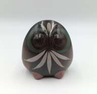 Sowa - Tonala - Meksyk - sygnowana kolekcjonerska figurka - kolorowa Sówka