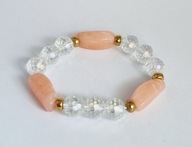 BRANSOLETA FASETOWANY KRYSZTAŁ Z NAT. KAMIENIAMI