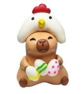 KAPIBARA WIELKANOCNA Z JAJKAMI FIGURKA Z MODELINY