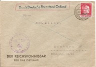 TRZECIA RZESZA -DER REICHSKOMMISSAR FUR DAS OSTLAND -koperta -obieg 1942 r