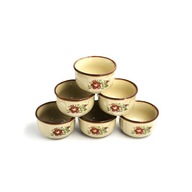 Zestaw 6 Miseczek Pruszków Porcelit Vintage PRL Retro Kwiaty Róże Polska