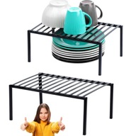 PÓŁKA KUCHENNA METALOWA NA BLAT STOJAK DO SZAFKI ORGANIZER CZARNY VILDE