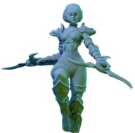 Grove Elf Assassin Leśny Elf Zabójczyni Wojownik Pinup RPG Fantasy Druk 3D