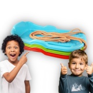 PLASTIKOWE SANKI ŚLIZGI SANIE DLA DZIECI ŚLIZGACZ Z SZNURKIEM TECHNOK