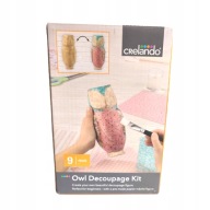 Kreatywny zestaw do decoupage dla dzieci Crelando - Sowa 9 el