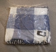 JORDAN duża cienka chusta / apaszka szal 140x140 cm biel/czerń/niebieski