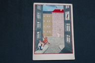 STARA POCZTÓWKA DIABEŁEK Z LORNETKĄ