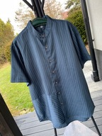 8 Koszula CharAmkpR stójka ciemnoniebieska wstawki ramiona bok duża XXL