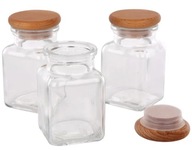 SMUKEE Zestaw szklanych pojemników na przyprawy produkty sypkie 3 x 150 ml