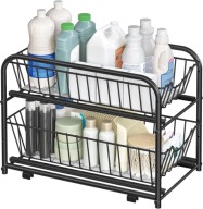 ORGANIZER KUCHENNY WYSUWANE SZUFLADY DO SZAFEK 2-POZIOMOWY METALOWY CZARNY