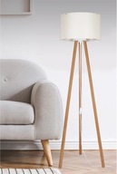 Lampa podłogowa trójnóg, w kolorze bambusa idealna do salonu
