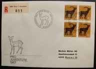 !! ZWIERZĘTA - SZWAJCARIA 1965 - KOPERTA FDC - LIST POLECONY - STAN BDB !
