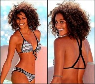Bench bikini 38C M 80C paski print push-up strój kąpielowy kostium