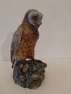 VINTAGE FIGURKA SOWA BOGUCICE SYGNOWANA CERAMICZNA RĘCZNIE MALOWANA