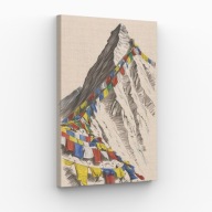 Obraz na Płótnie 40x70cm Himalaje Flagi Modlitwa Widok Przygoda Loft