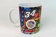 Kubek z grafiką 34. Finału WOŚP i logo Oddziału Śrem ŚZPŻŁ plus kalendarz