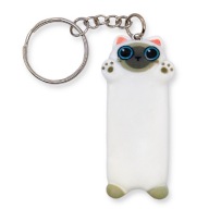 Brelok DŁUGI Biały Kotek z Plamkami KOT Zawieszka Prezent DO KLUCZY Słodki