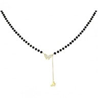 56913 Celebrytka złota stal chirurgiczna motylki kryształki