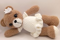 Miś w sukience 30 cm - GOTOWY DO WYSYŁKI komunia, chrzciny, ślub