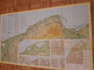 MAPA POBRZEŻE BAŁTYKU STARE WYDANIE + PLANY GŁÓWNYCH MIAST + OPIS