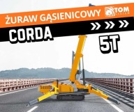 CORDA Mobilny Żuraw gąsienicowy 5T Zasięg 16 metrów TOMSystem