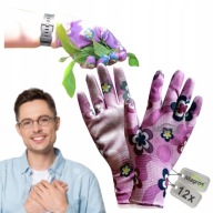 RĘKAWICE OGRODOWE DAMSKIE RĘKAWICZKI ROBOCZE OCHRONNE DO OGRODU 12 PAR 7-S