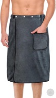 KILT DO SAUNY MĘSKI RĘCZNIK DO SAUNY DŁUGI Z KIESZENIĄ Z GUZIKAMI MĘŻCZYZNA