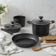 ZESTAW GARNKÓW MARMUROWYCH PATELNIA GARNKI MARMURKOWE KOMPLET INDUKCJA/GAZ