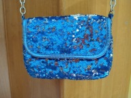 Fajna niebieska torebka Justice na łańcuszku wysadz. cyrkoniami