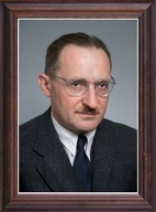 Obraz Janusz Groszkowski portret w drewnianej ramie ze szkłem