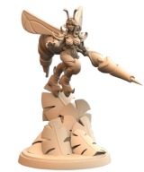 Gilded Stinger Kobieta Osa Pinup E Druk 3D NSFW