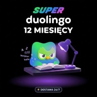 Duolingo Super 12 Miesięcy| Bez Reklam + Nielimitowane Serca | Dostawa 24/7