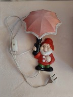 Ozdobna lampa - krasnal z parasolką z PRL UNIKAT Produkcja ZSRR