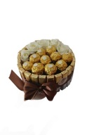 KOSZ Zestaw prezentowy TORT MERCI BRĄZ BABCI I DZIADKA URODZINY DZIEŃ MAMY