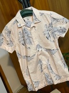 7 Koszula 2 ND Chapter hawajska jasny róż liście palm bawełna rozmiar S