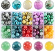 KORALIKI Z KAMIENI SZLACHETNYCH 8MM 200 SZTUK 10 KOLORÓW DO BRANSOLETEK