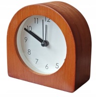 Budzik z analogowymi wskazaniami o minimalistycznym wyglądzie Ø 7,5 drewno