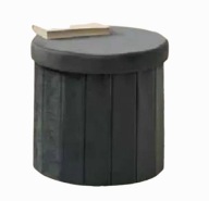 PUF PUFA OKRĄGŁA ZE SCHOWKIEM POPIEL SZARY