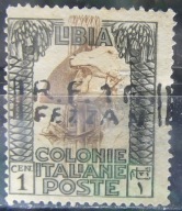 Libia stary znaczek z nadrukiem Fezzan (9/61