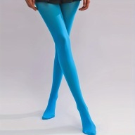 RAJSTOPY 60 DEN aksamitne GŁADKIE BŁEKIT gładkie kryjące welurowe