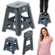 TABORET SKŁADANY DRABINKA STOŁEK PODNÓŻEK ANTYPOŚLIZGOWY SZARY 40CM 150KG
