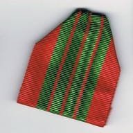 Wstążka angielska do Krzyża Wojennego 1939, używana. Francja.