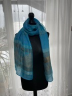 M Szalik Believe niebieski artystyczny złoty krajobraz wiskoza