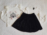 Cool Club 2 bluzki białe spódnica czarna roz 122