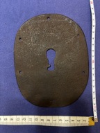 stary szyld do barokowego (lub starszego) zamka drzwi lub skrzyni stan bdb