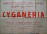 TEATR IM.JULIUSZA SŁOWACKIEGO W KRAKOWIE -CYGANERIA -afisz -1957 rok