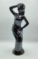 Vintage - piękna czarna smukła kobieta cudna figurka porcelana 30cm